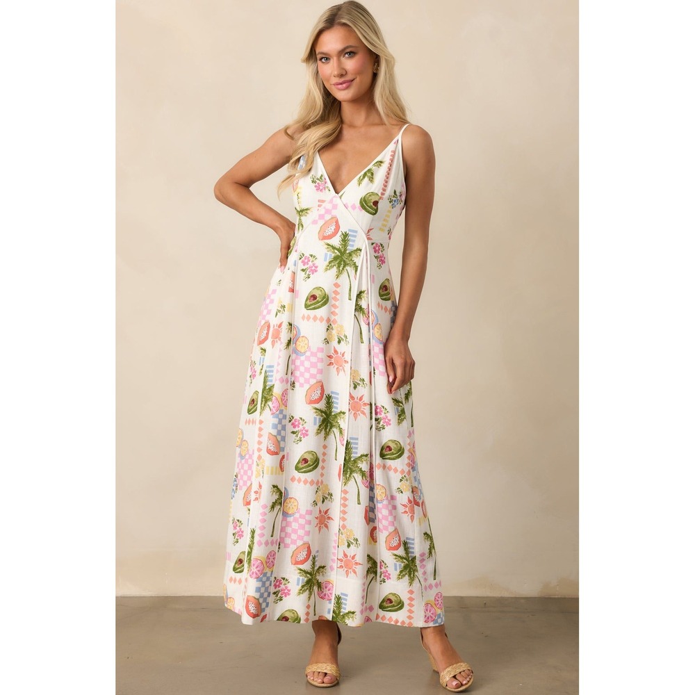 Mink Pink Sundress ivory with print
NWT  SIZE XSMALL